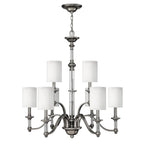 Hinkley Sussex 9 Light Chandelier in Brushed Nickel