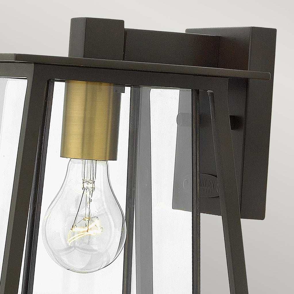 Hinkley Walker Small Outdoor Wall Lantern in Buckeye Bronze, detail