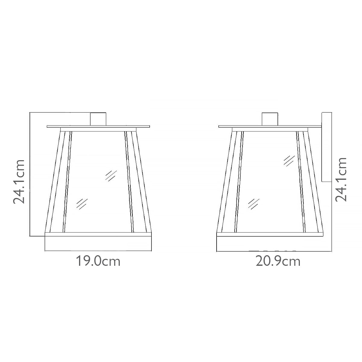 Hinkley Walker Small Outdoor Wall Lantern in Buckeye Bronze, dimensions