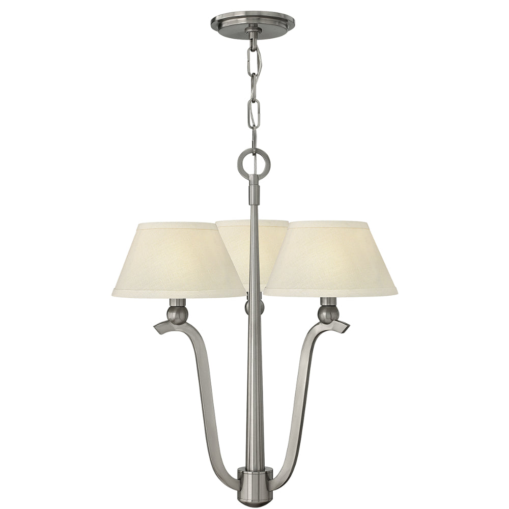 Hinkley Whitney 3 Light Chandelier in Brushed Nickel