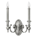Hinkley Yorktown 2 Light Wall Light in Antique Nickel