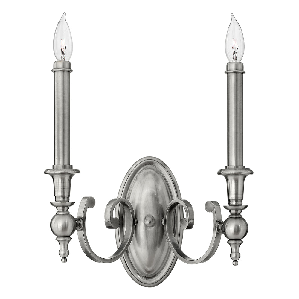 Hinkley Yorktown 2 Light Wall Light in Antique Nickel