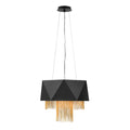 Hinkley Zuma 6 Light Pendant Light in Satin Black and Gold