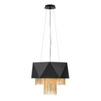 Hinkley Zuma 6 Light Pendant Light in Satin Black and Gold