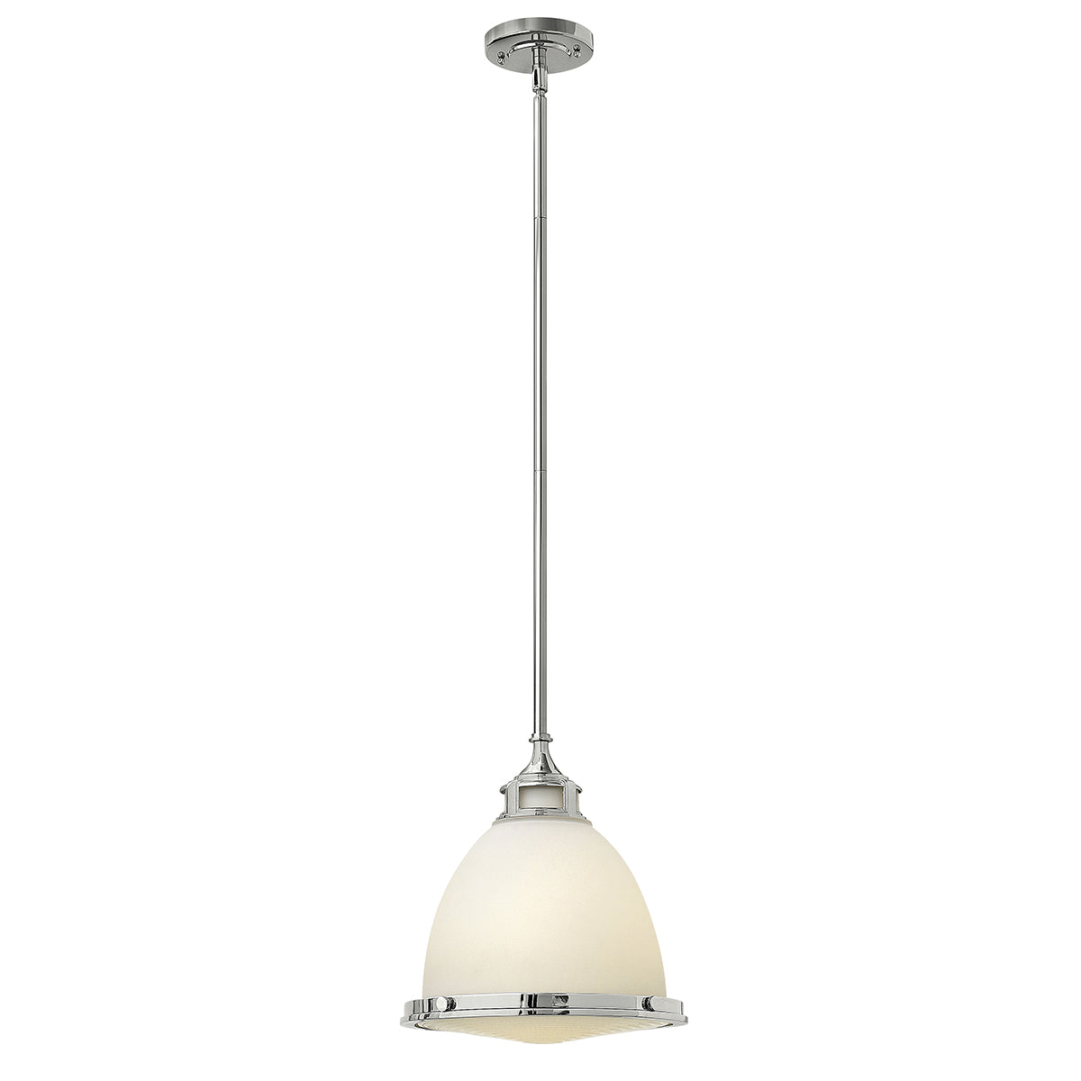 Hinkley Amelia Medium Pendant Light in Chrome with Opal Glass