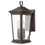 Hinkley Bromley 2 Light Outdoor Wall Lantern in Oil Rubbed Bronze with Clear Shade