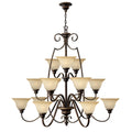Hinkley Cello 15 Light Chandelier in Antique Bronze