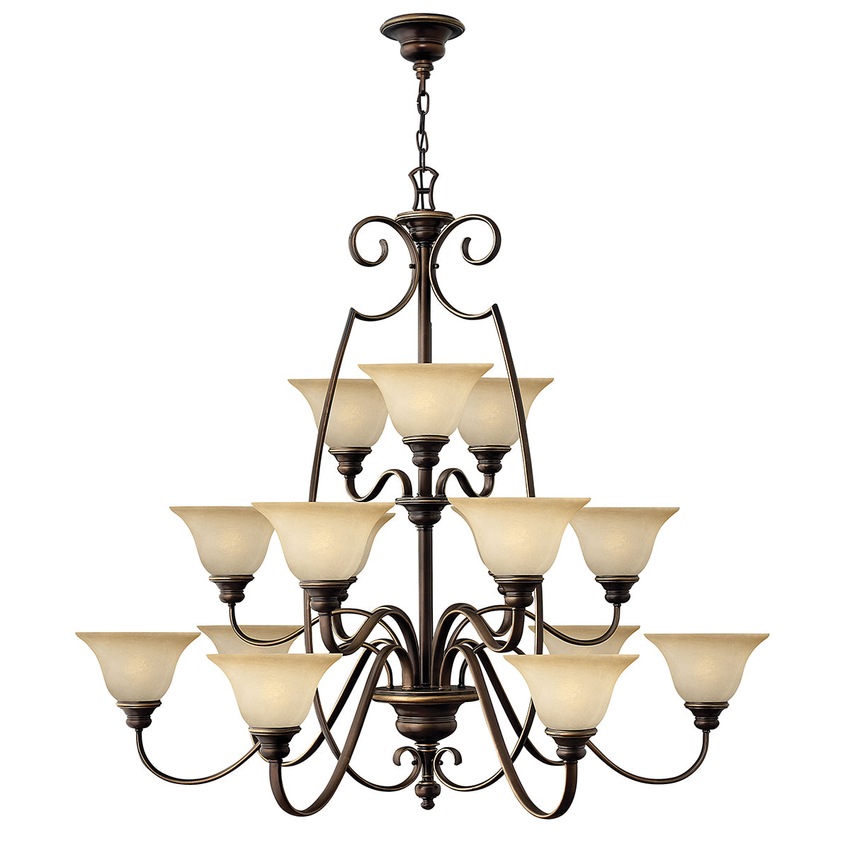 Hinkley Cello 15 Light Chandelier in Antique Bronze