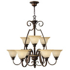 Hinkley Cello 9 Light Chandelier in Bronze