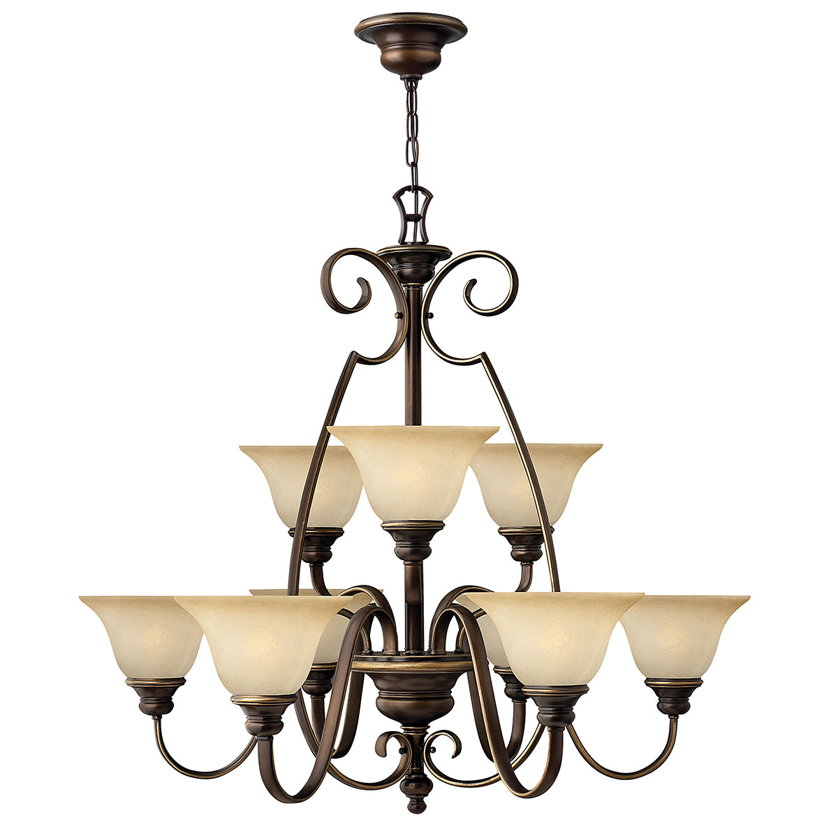 Hinkley Cello 9 Light Chandelier in Bronze