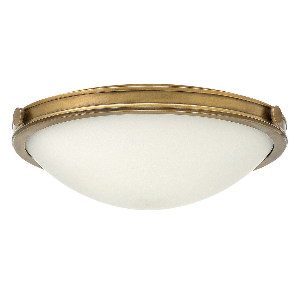 Hinkley Collier 3 Light Flush Ceiling Light in Heritage Brass