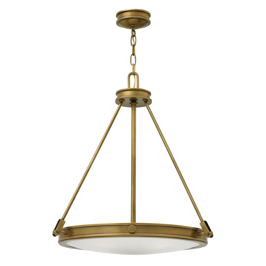 Hinkley Collier 4 Light Pendant Light in Heritage Brass