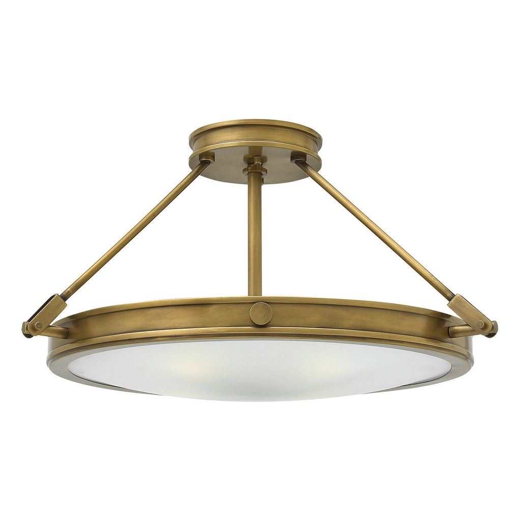 Hinkley Collier 4 Light Semi Flush Ceiling Light in Heritage Brass