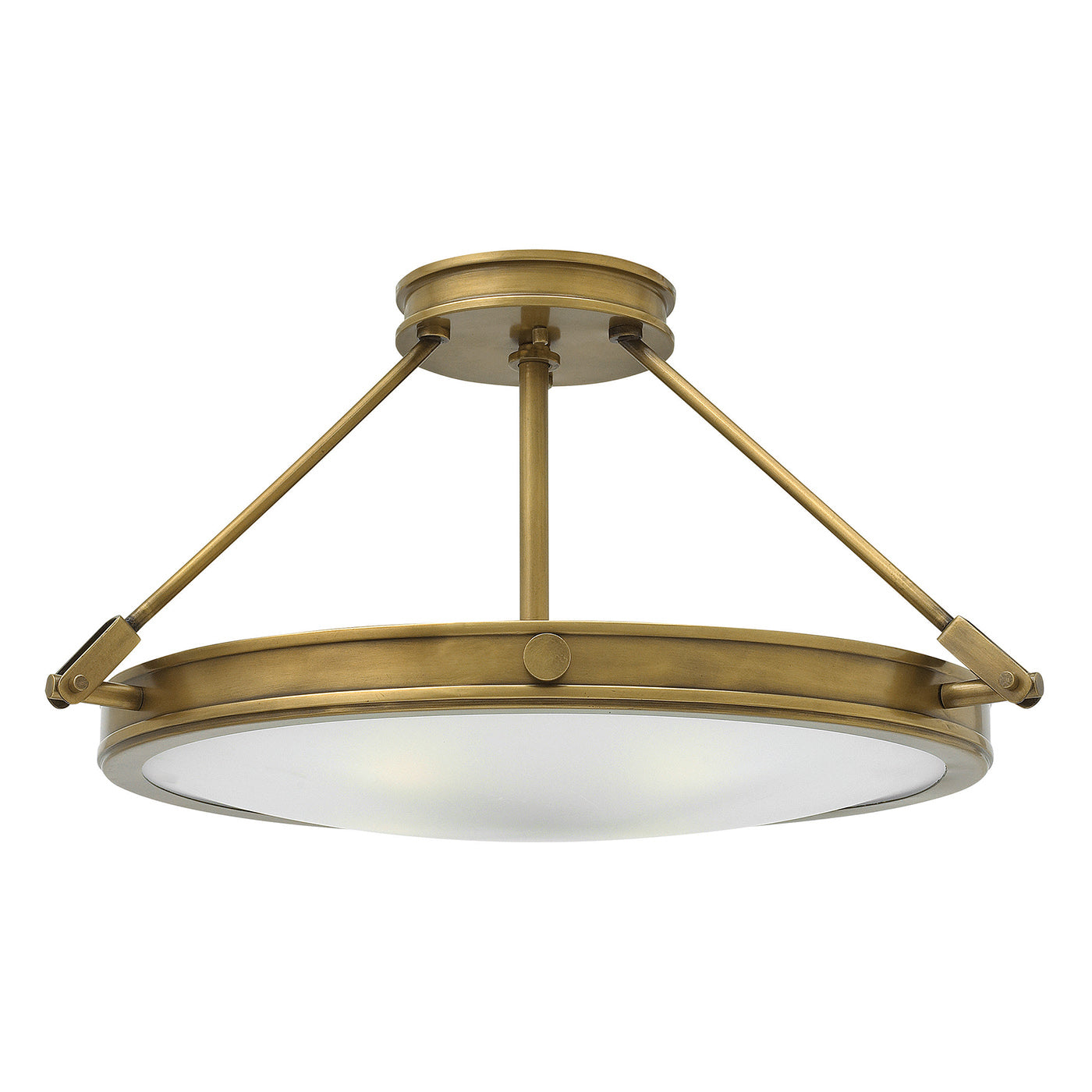 Hinkley Collier 4 Light Semi Flush Ceiling Light in Heritage Brass