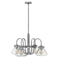 Hinkley Congress 4 Light Pendant Light in Chrome with Clear Cone Shade