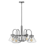 Hinkley Congress 4 Light Pendant Light in Chrome with Clear Cone Shade
