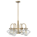 Hinkley Congress 4 Light Pendant Light in Brushed Caramel with Clear Flask Shade