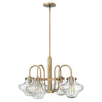 Hinkley Congress 4 Light Pendant Light in Brushed Caramel with Clear Flask Shade