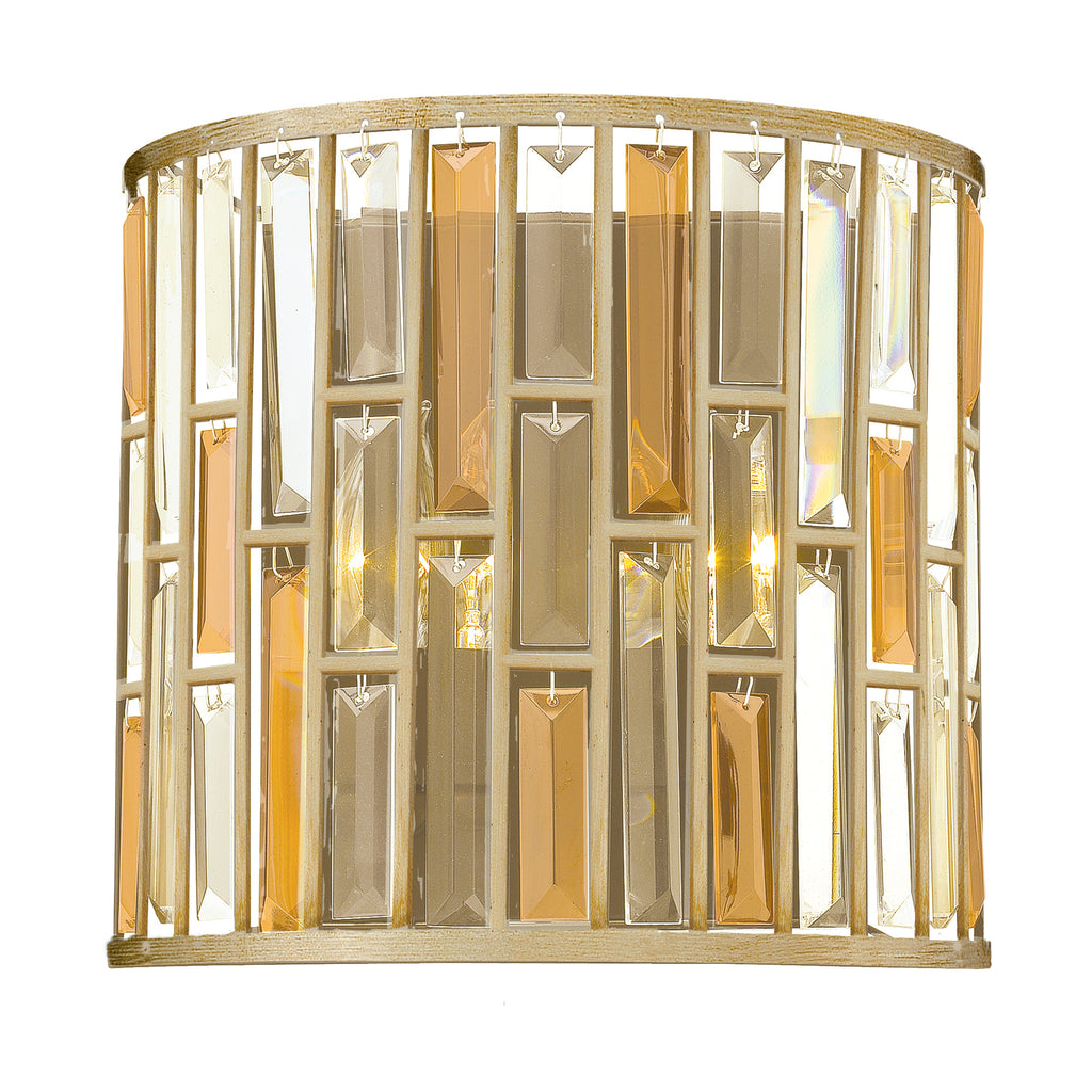 Hinkley Gemma 2 Light Half-Cylinder Wall Light in Silver Leaf