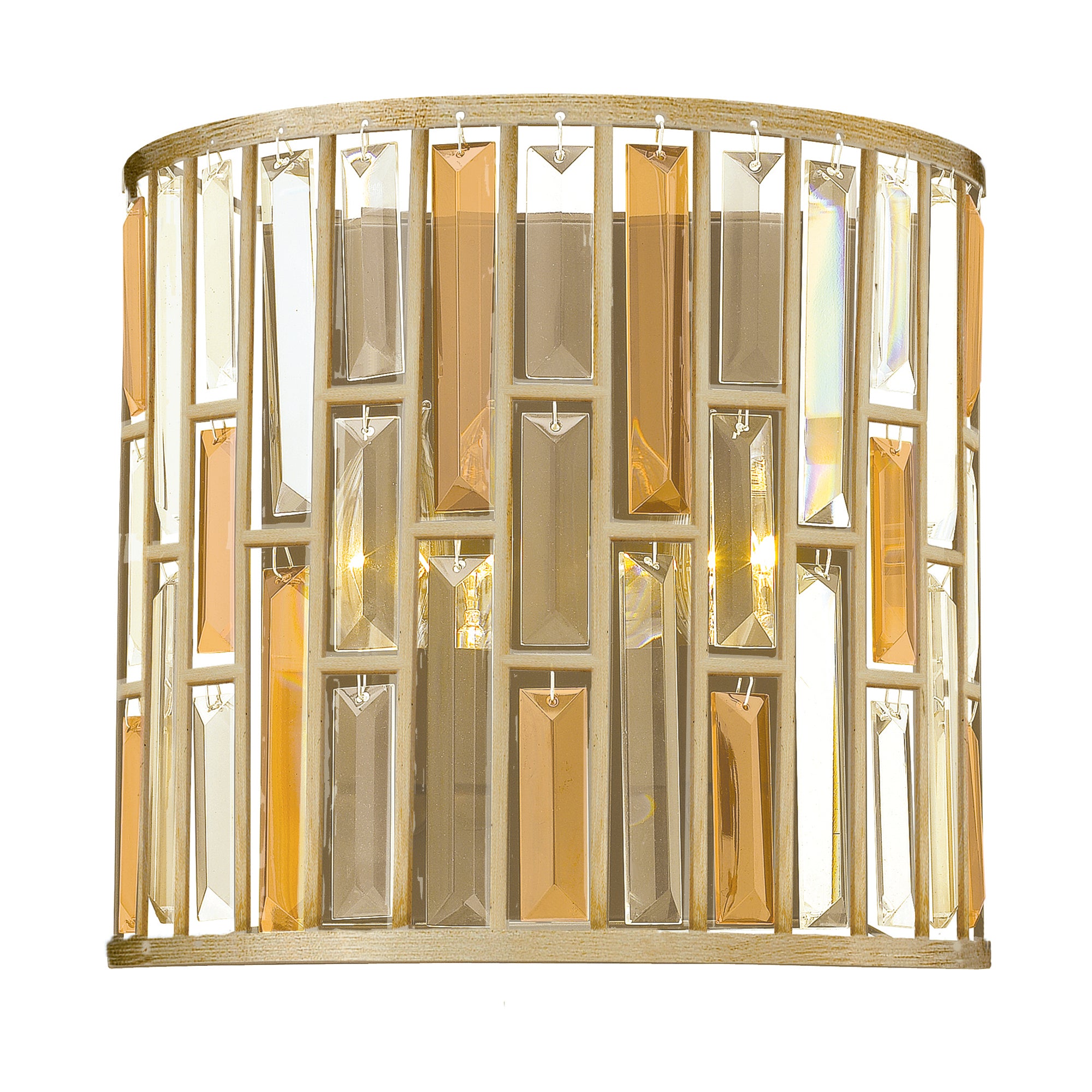 Hinkley Gemma 2 Light Half-Cylinder Wall Light in Silver Leaf