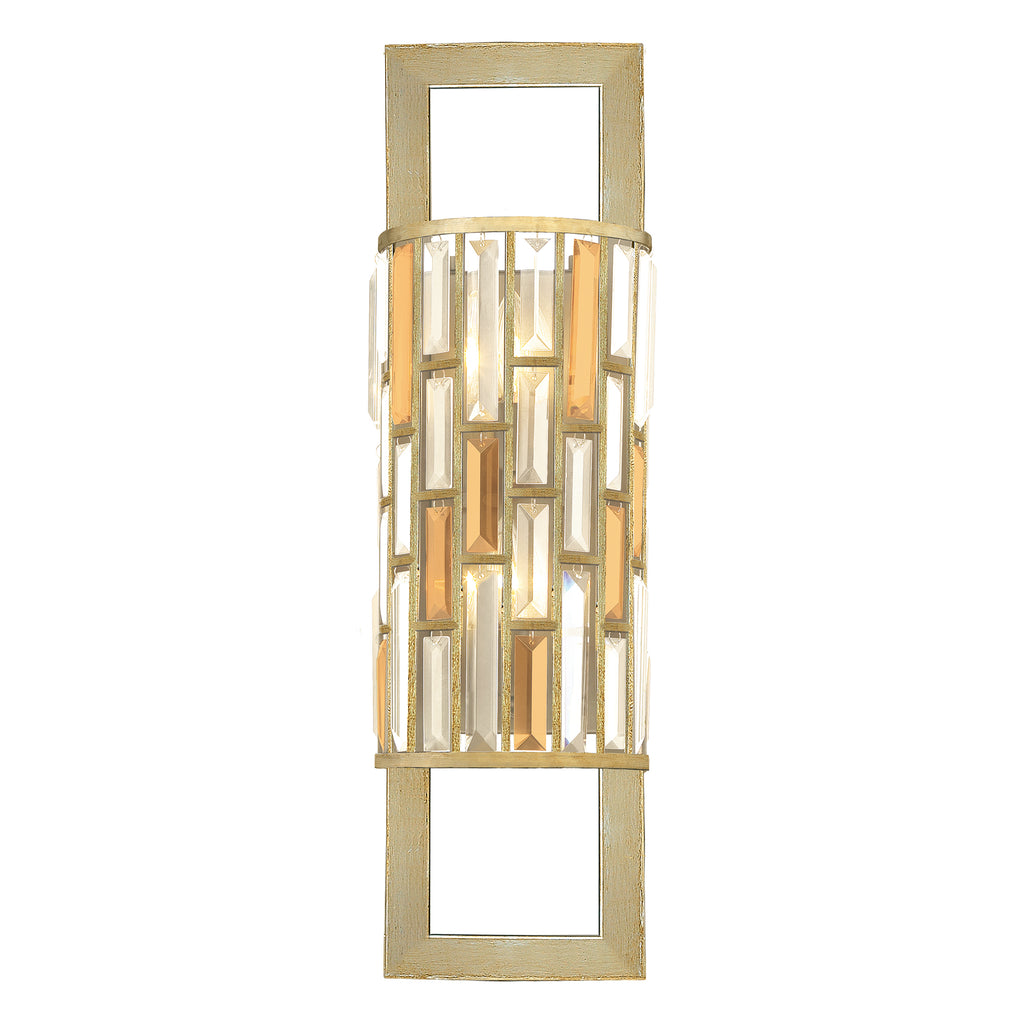 Hinkley Gemma 2 Light Rectangular Wall Light in Silver Leaf
