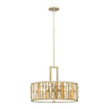 Hinkley Gemma 3 Light Drum Pendant Light in Silver Leaf