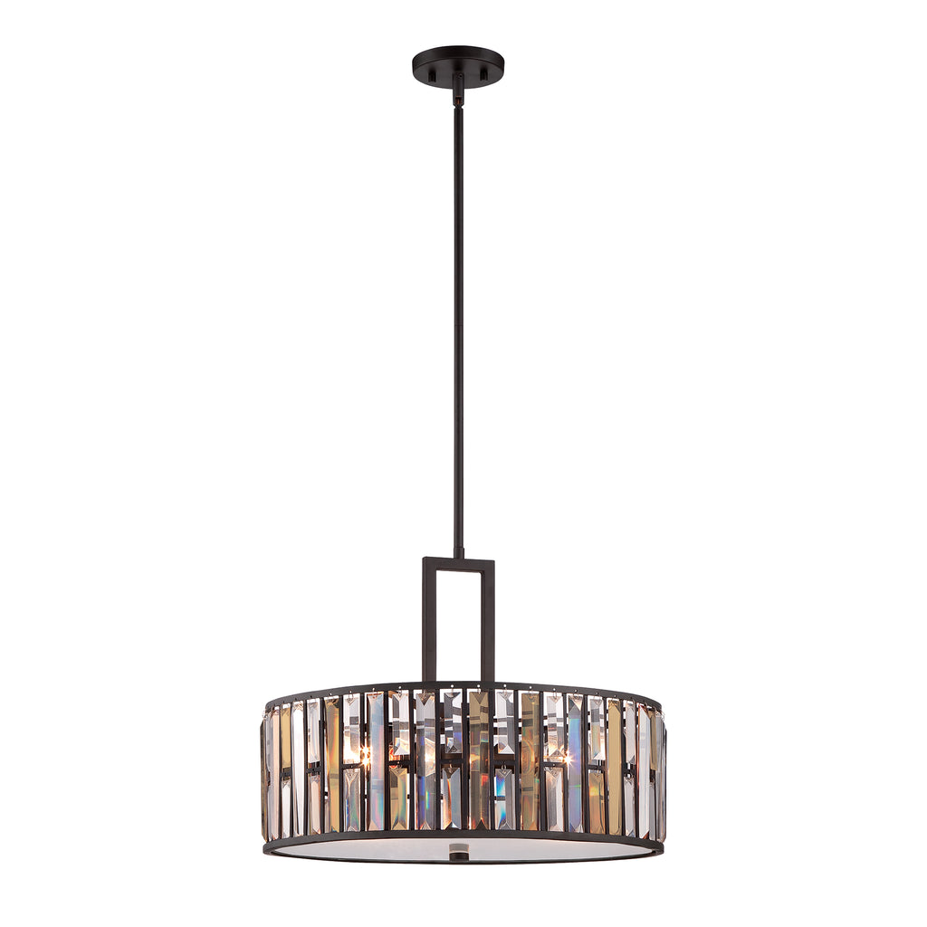 Hinkley Gemma 3 Light Drum Pendant Light in Vintage Bronze