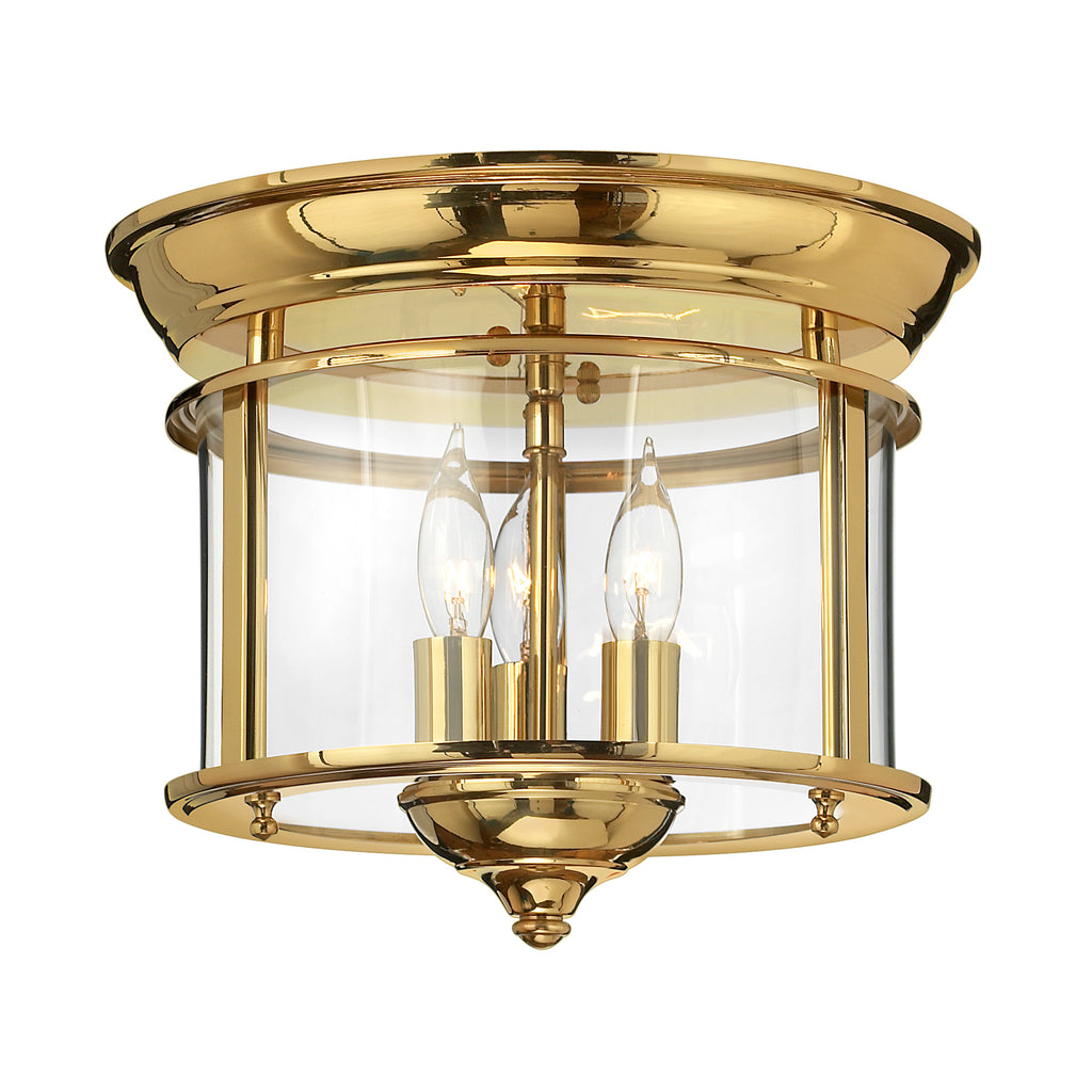 Hinkley Gentry Flush Ceiling Light in Polished Brass
