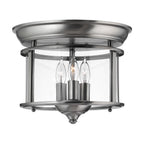 Hinkley Gentry Flush Ceiling Light in Pewter