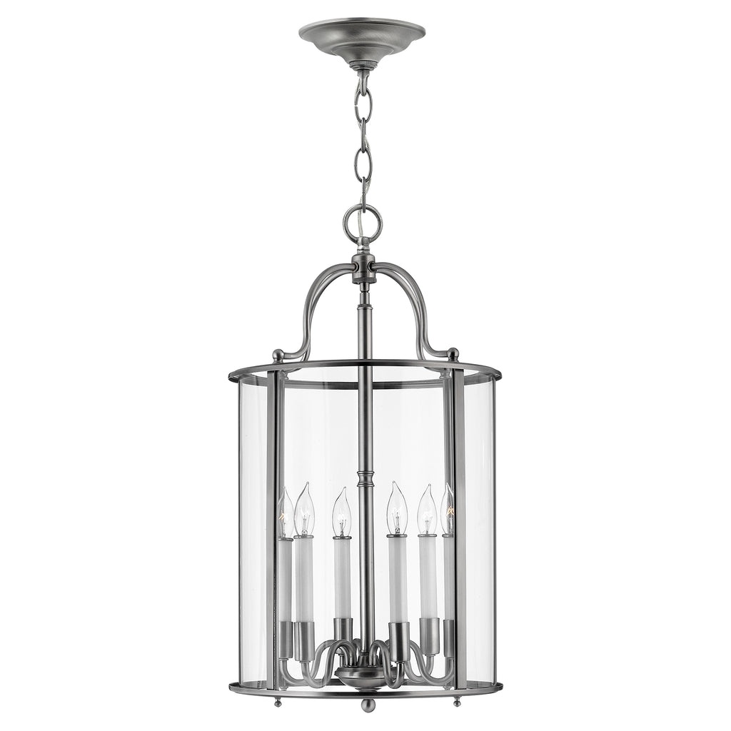 Hinkley Gentry Large 6 Light Pendant Light in Pewter