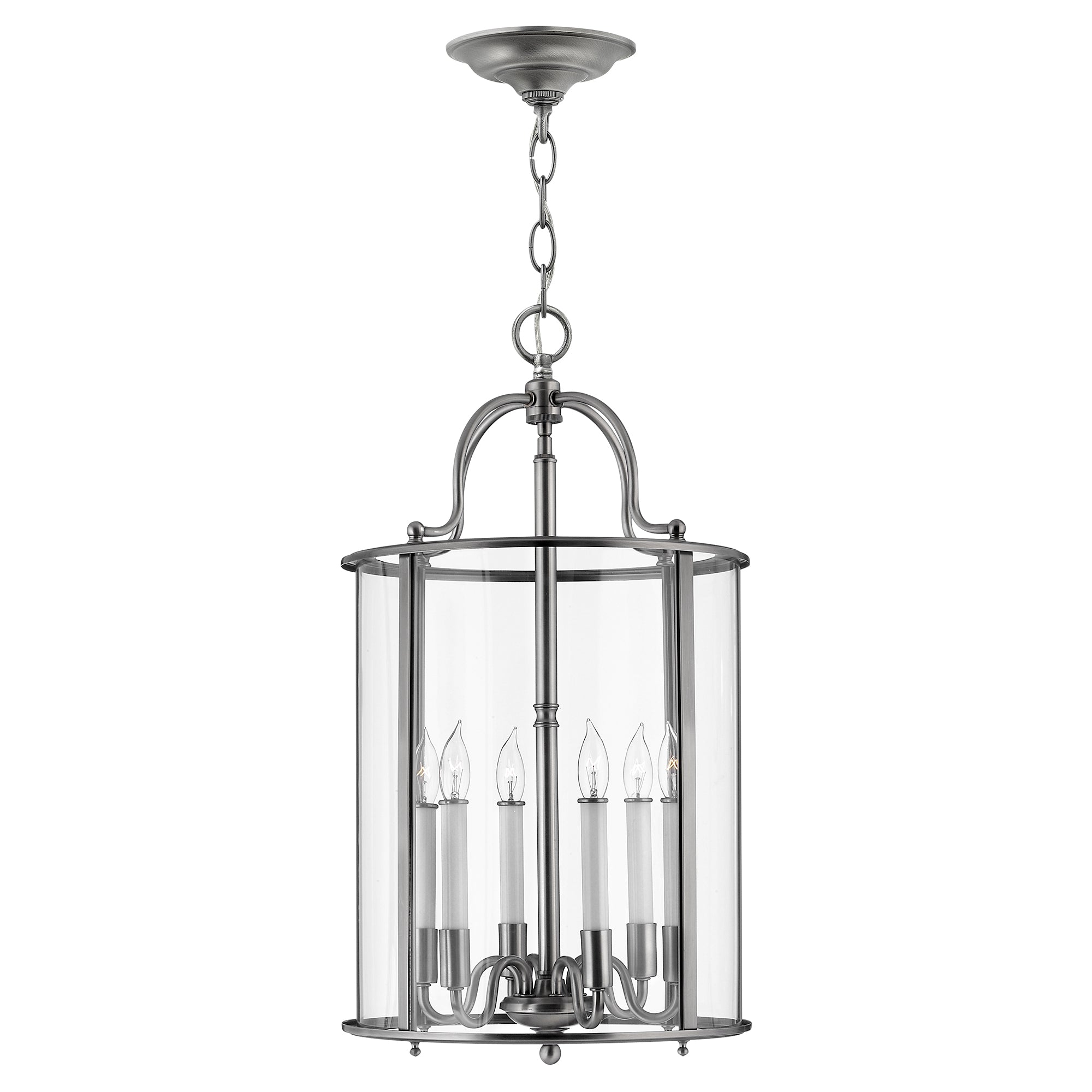 Hinkley Gentry Large 6 Light Pendant Light in Pewter