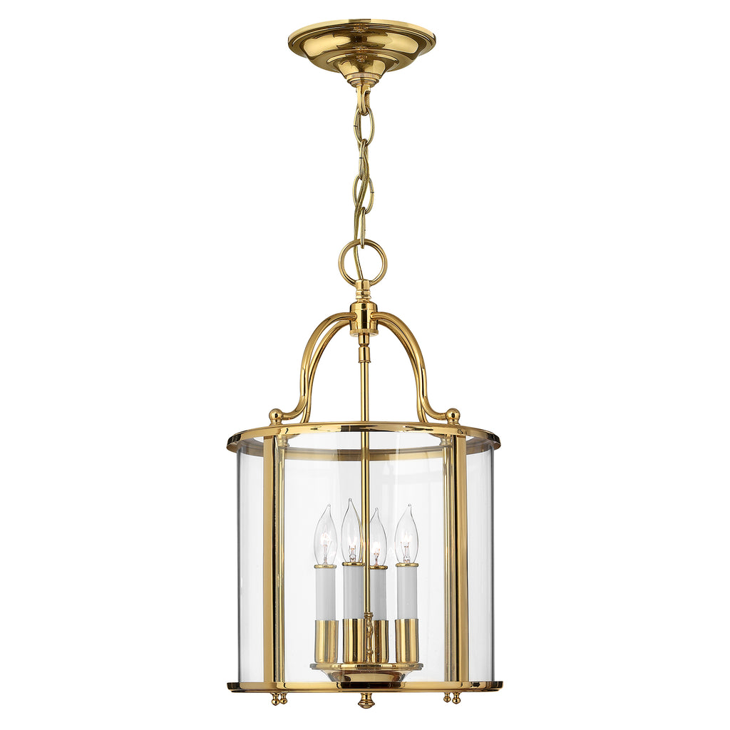 Hinkley Gentry Medium 4 Light Pendant Light in Polished Brass