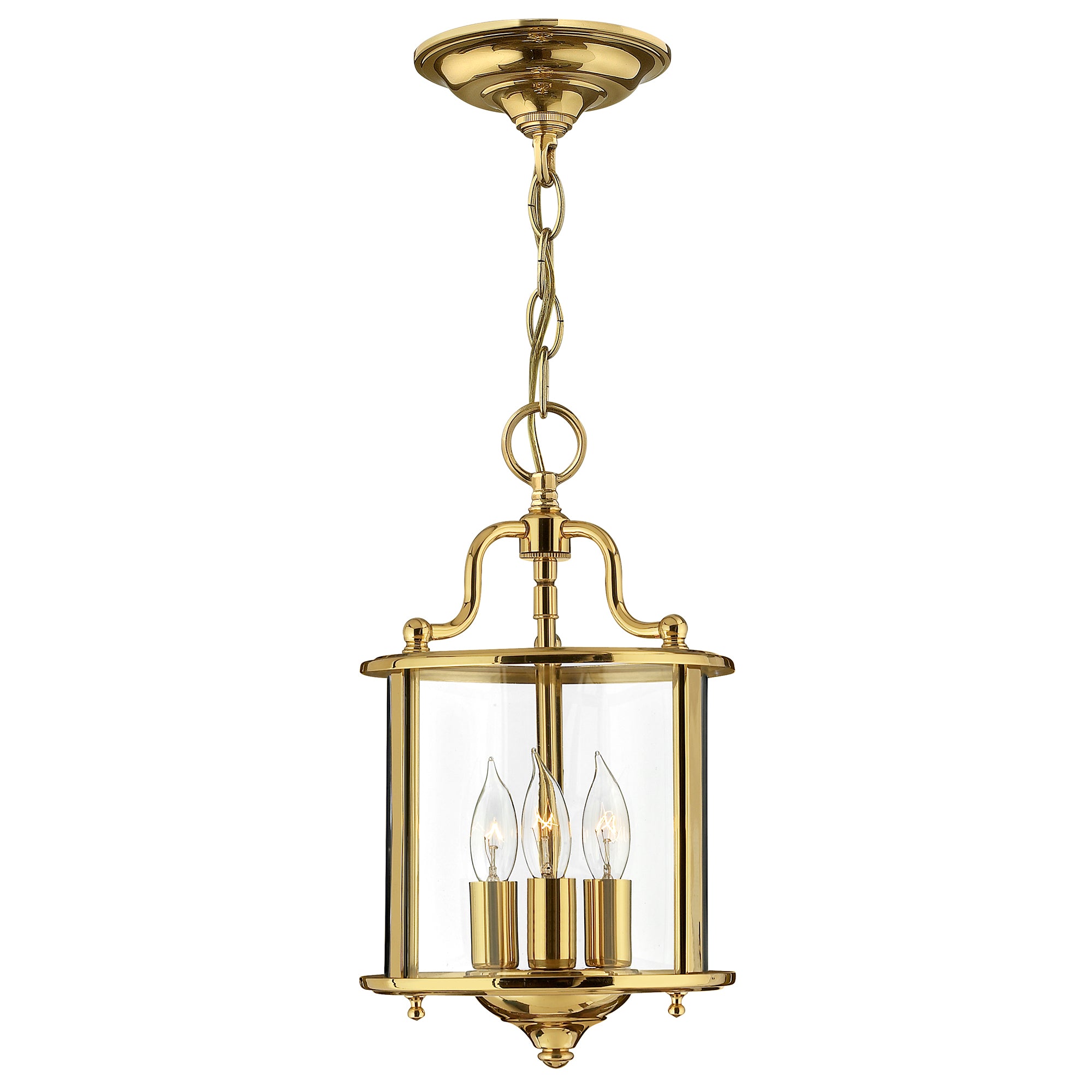 Hinkley Gentry Small 3 Light Pendant Light in Polished Brass