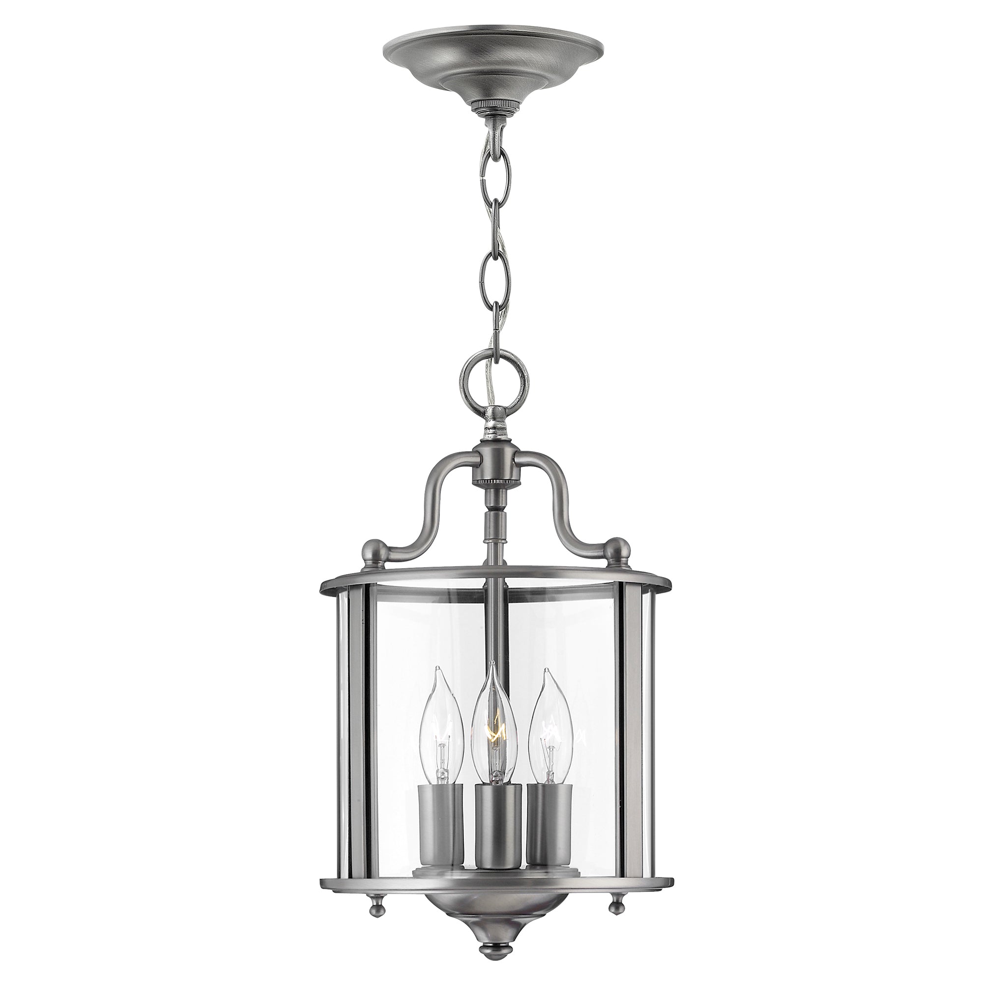 Hinkley Gentry Small 3 Light Pendant Light in Pewter