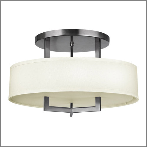 Hinkley Hampton Semi Flush Ceiling Light in Cream Shade