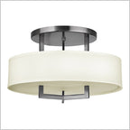 Hinkley Hampton Semi Flush Ceiling Light in Cream Shade