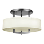 Hinkley Hampton Semi Flush Ceiling Light in Cream Shade