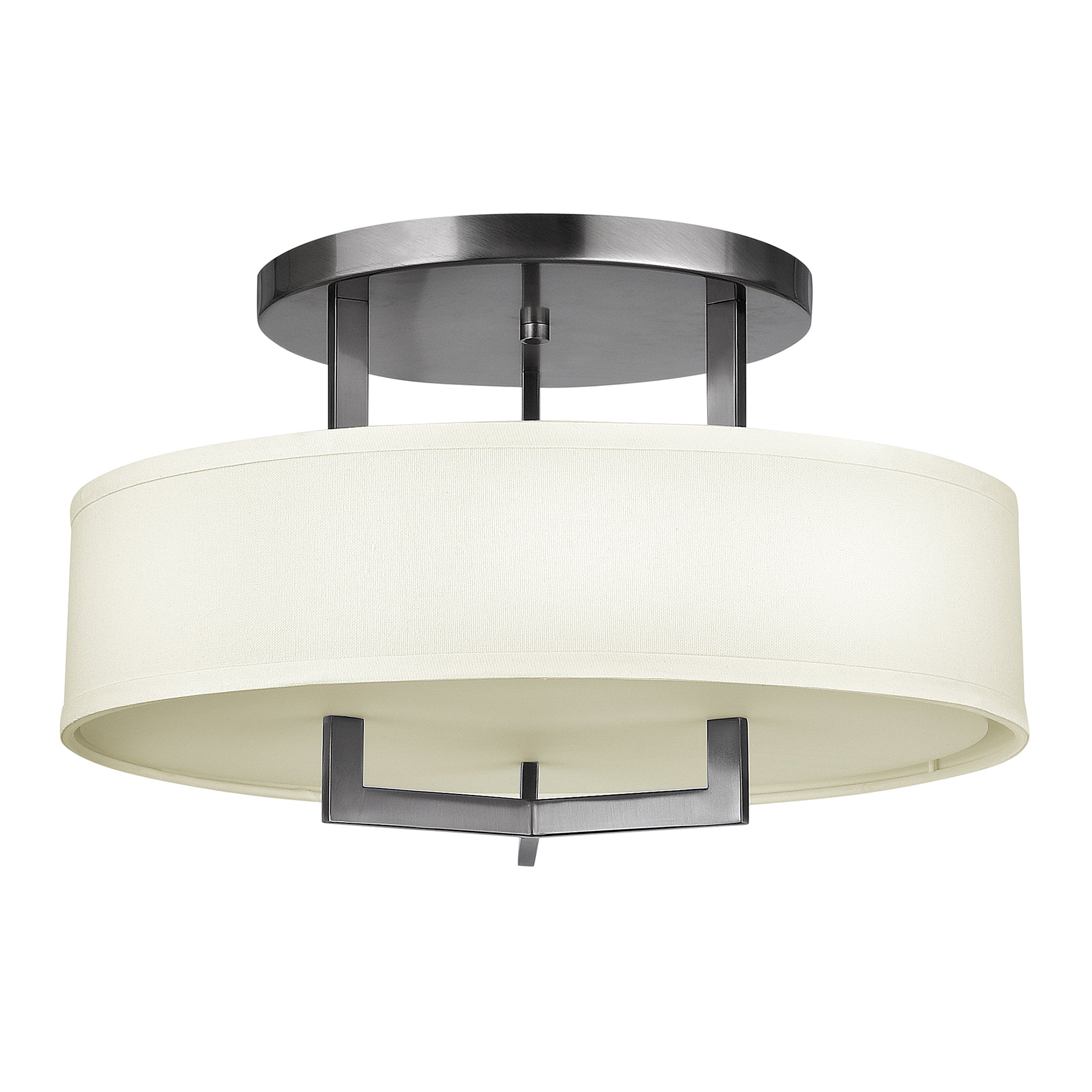 Hinkley Hampton Semi Flush Ceiling Light in Cream Shade