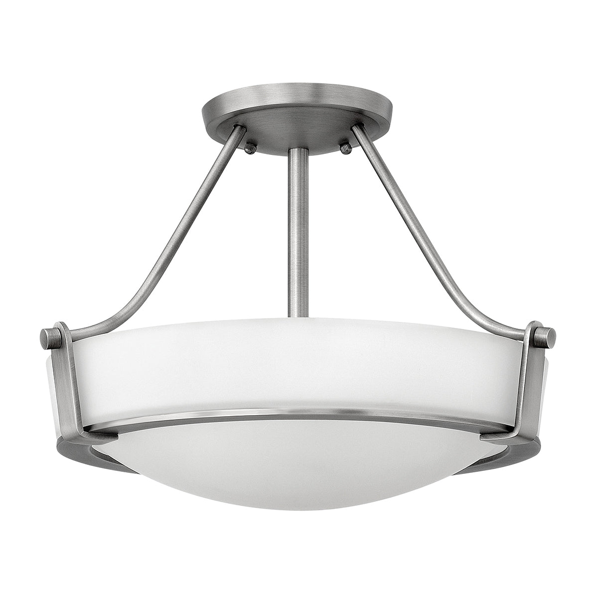 Hinkley Hathaway 3 Light Semi Flush Ceiling Light in Antique Nickel