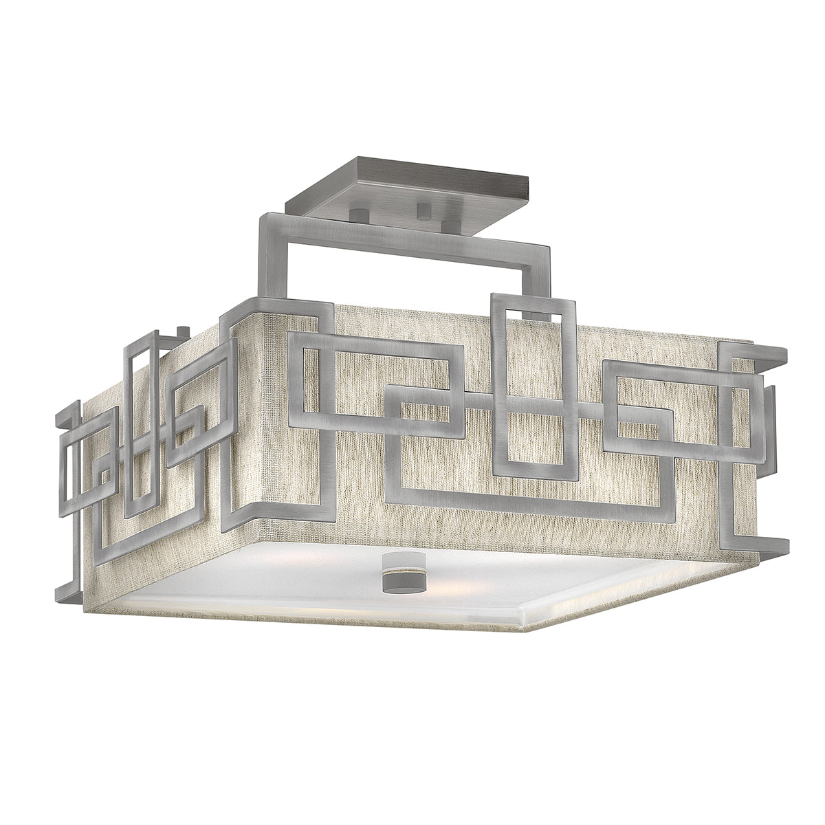 Hinkley Lanza Semi Flush Ceiling Light in Antique Nickel