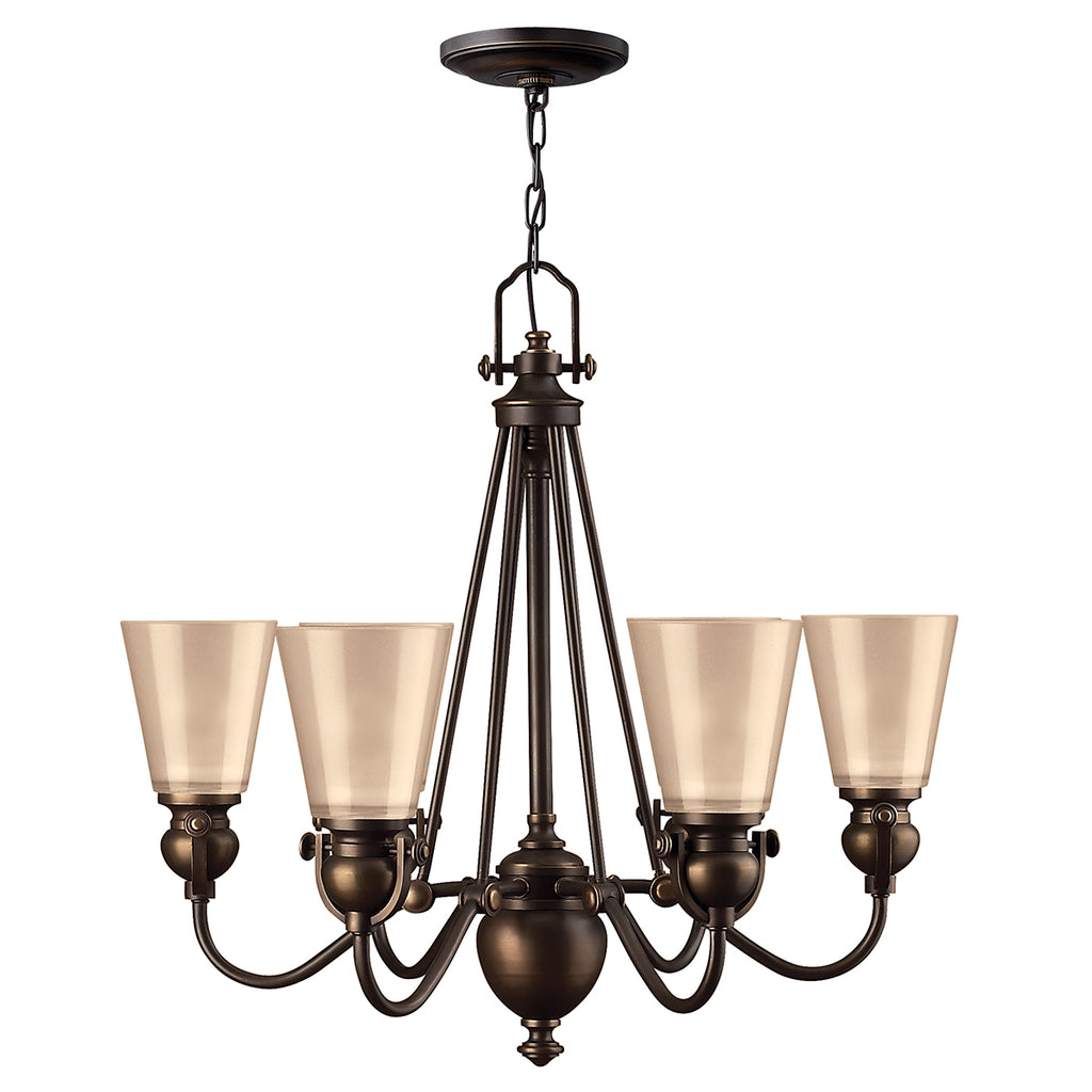 Hinkley Mayflower 6 Light Chandelier in Antique Brass
