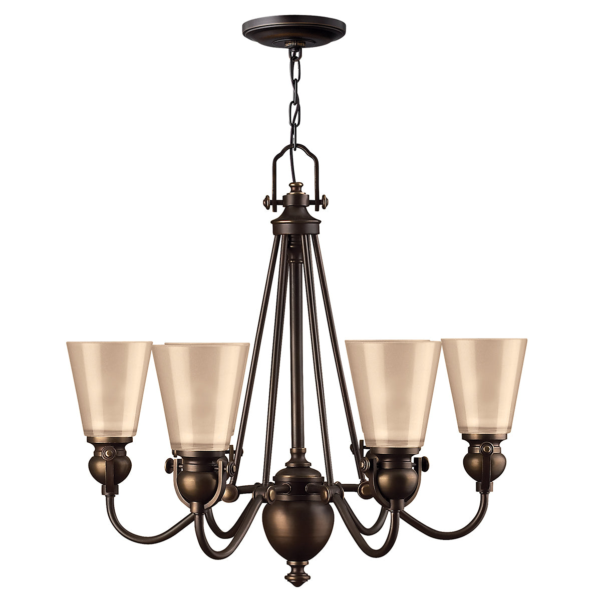 Hinkley Mayflower 6 Light Chandelier in Antique Brass