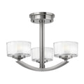 Hinkley Meridian Semi Flush Ceiling Light in Brushed Nickel