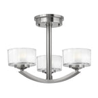 Hinkley Meridian Semi Flush Ceiling Light in Brushed Nickel