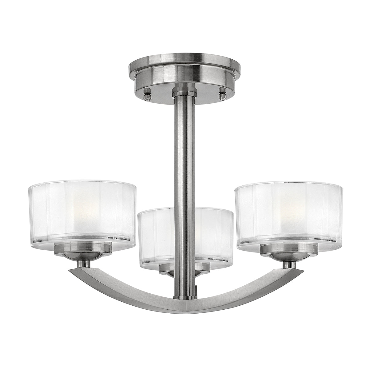 Hinkley Meridian Semi Flush Ceiling Light in Brushed Nickel