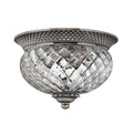Hinkley Plantation 2 Light Flush Ceiling Light in Antique Nickel