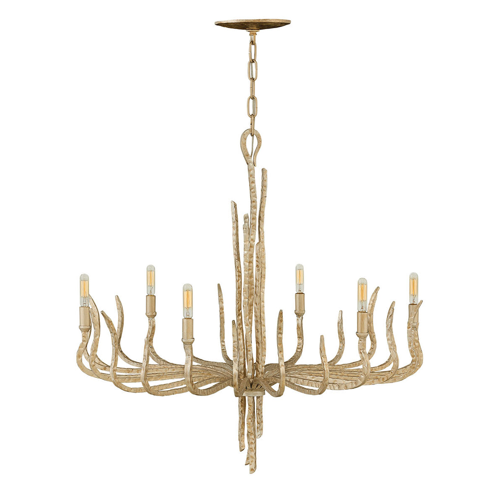 Hinkley Spyre 6 Light Chandelier in Champagne Gold