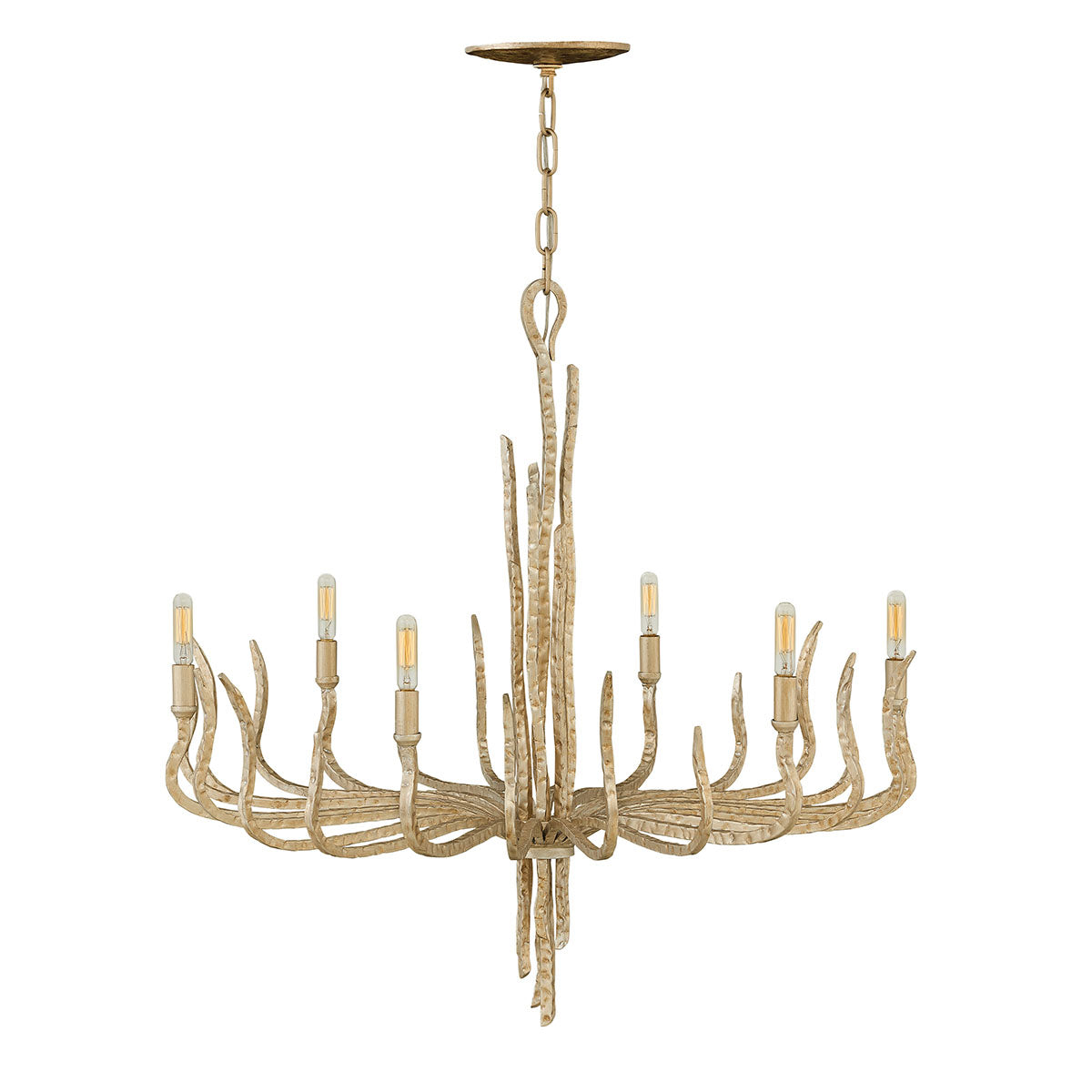 Hinkley Spyre 6 Light Chandelier in Champagne Gold