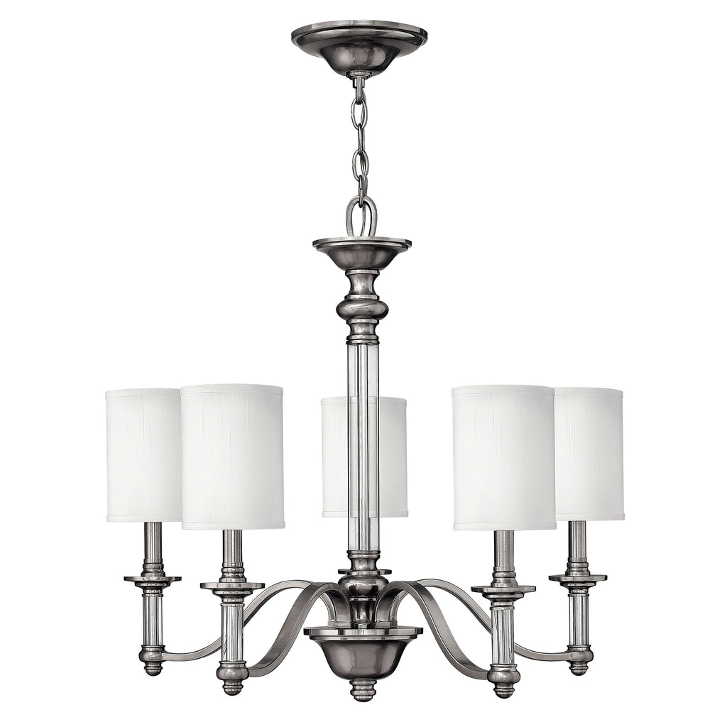 Hinkley Sussex 5 Light Chandelier in Brushed Nickel