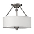 Hinkley Sussex 3 Light Semi Flush Ceiling Light in Brushed Nickel